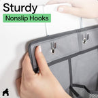 Over the Door Shoe Organizer (Grey / 24 Extra Large Pockets/4 Hooks)