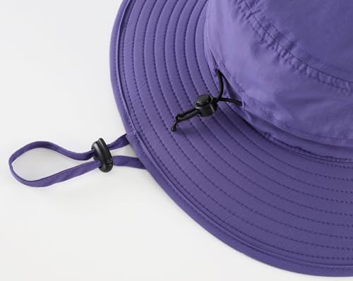 Outdoor Sun Hat for Women UPF 50+ Fishing Hiking Gardening Hat Breathable Mesh Cowboy Hat Summer Beach Hat Purple (Large / Purple)