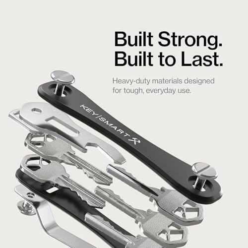 KeySmart Rugged Keychain Multitool Key Holder (Black / 2 Pack)