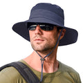 Sun Hats for Men Women Fishing Hat UPF 50+ Breathable Wide Brim Summer UV Protection Hat (1pack-navy Blue)