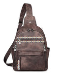 Large Sling Bag for Women (Coffee Brown Retro Style)