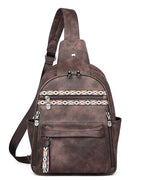 Large Sling Bag for Women (Coffee Brown Retro Style)