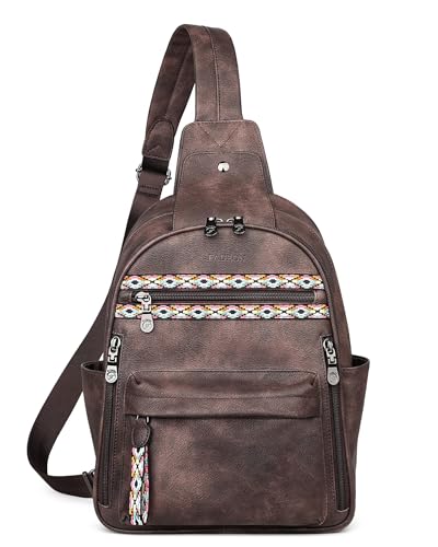 Large Sling Bag for Women (Coffee Brown Retro Style)