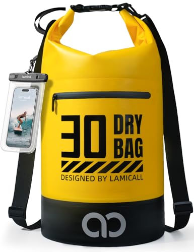 Dry Bag Waterproof Backpack with Phone Pouch 5L (Lemon Yellow / 30L)