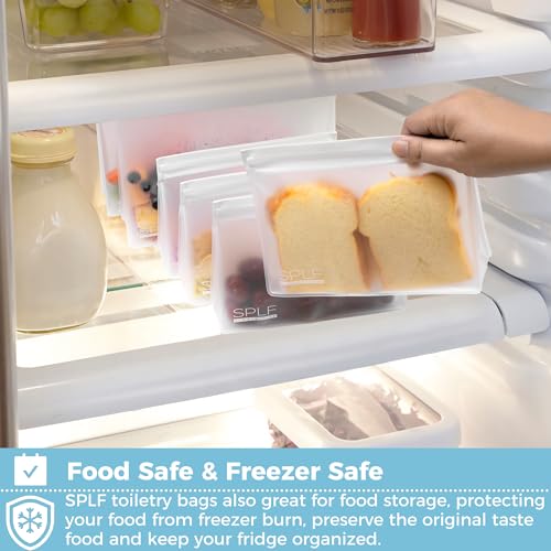 4 Pack Leakproof Clear Toiletry bags (2 Large 2 Medium / White)