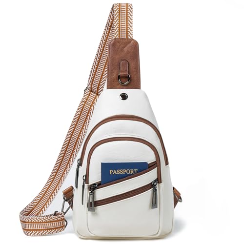 7L Crossboydy Sling Bag for Women Vegan Leather Crossbody Purse Fanny Pack Chest Bag for Travel (7L / 7l-beige Brown)