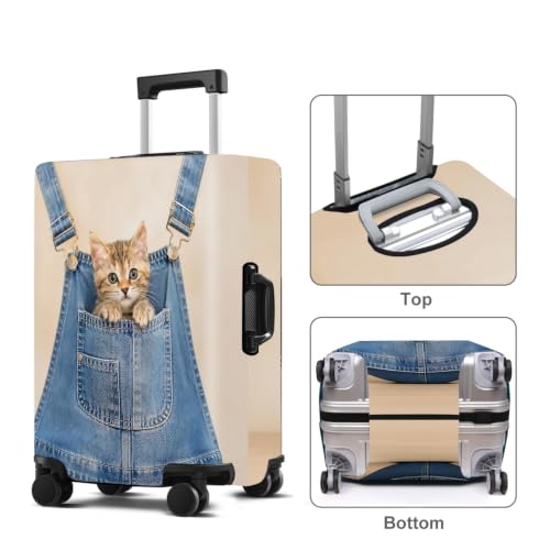 Luggage Cover Washable Suitcase Protector Anti (Pocket Kitten / XL(fits 32-34Inch suitcase))