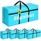 4 Pcs 66 Gallon Extra Large Moving Bags Heavy Duty Storage Bag (66 Gallon / Lake Blue)