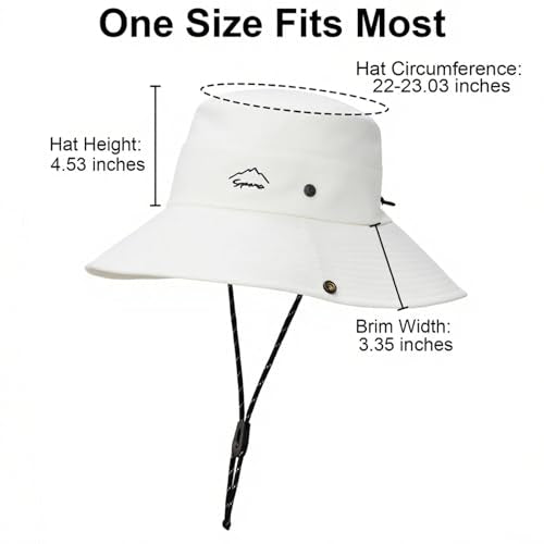 Sun Hats for Women Bucket Hat UV Protection Fishing Hat Wide Brim Safari Hats 2 in 1 Zip (With One Pair Cooling Sleeves-1pack-white)