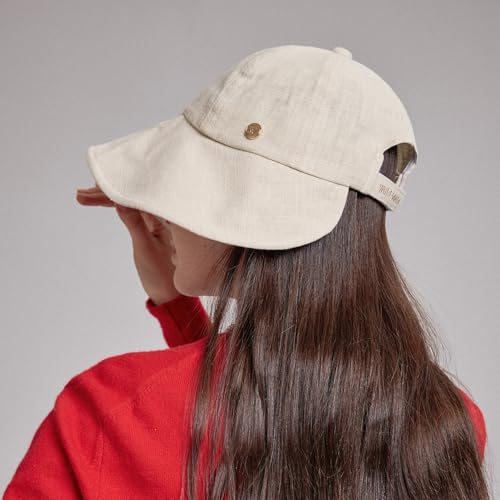 Linen Victorian Bonnet Hat Sun Cap (Small-Large / Beige)