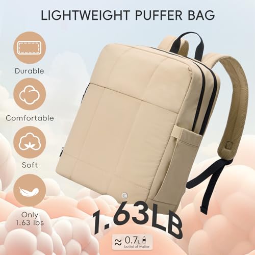 Lightweight Travel Backpack Carry on Flight Approved (Soft Khaki)
