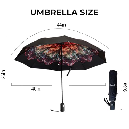 Compact Travel Umbrella ((Rose) / 44 inches)