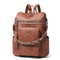 Vegan Leather Laptop Backpack for Women 15.6 inch Work Backpack Fashion Travel Backpack Purse for Business College (1 Nubuck Brown)