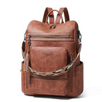 Vegan Leather Laptop Backpack for Women 15.6 inch Work Backpack Fashion Travel Backpack Purse for Business College (1 Nubuck Brown)