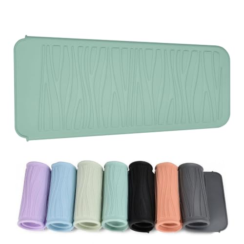 Silicone Heat Resistant Travel Mat Pouch for Hair Straighteners (1 Pack / Iceberg Green)