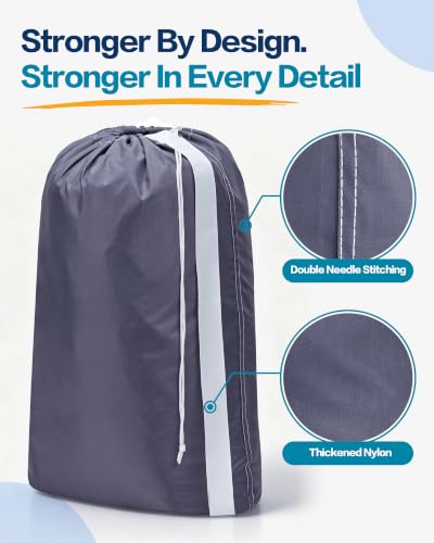 XL Laundry Bag with Strap ((1 pack) Grey)