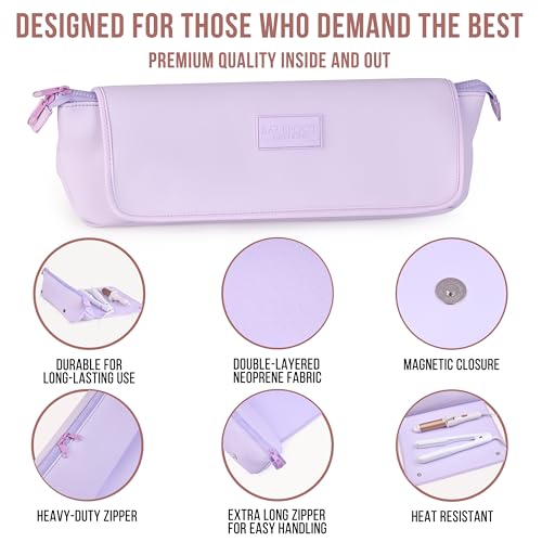 Hair Tools Travel Bag and Heat Resistant Mat 17" (Lilac)