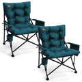 Padded Oversized Folding Camping Chair for Adults (Green-2pack)