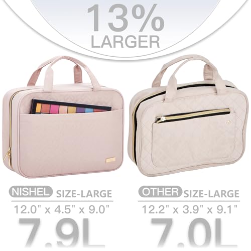 Travel Toiletry Bag for women (Large / Pink)