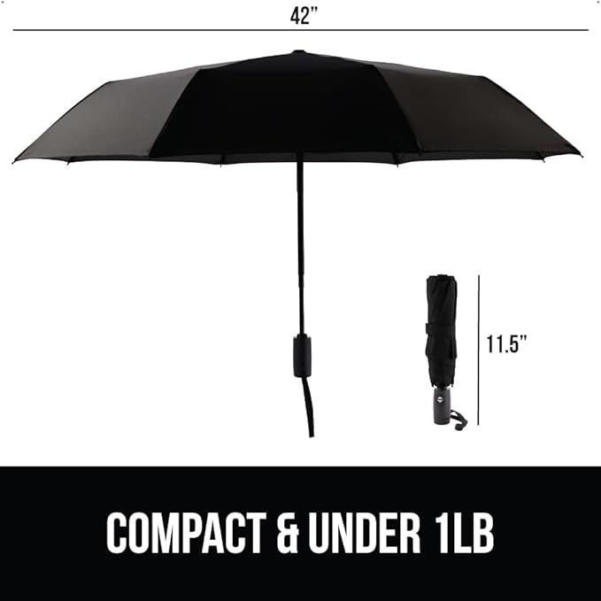 GORILLA GRIP Windproof Compact Stick Umbrella - Image 5