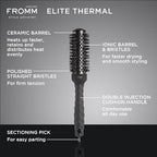 Elite Thermal Ceramic x Ionic 1.25" Round Brush for Expert Blowouts and Faster Hair Drying (1.25" Standard Barrel)