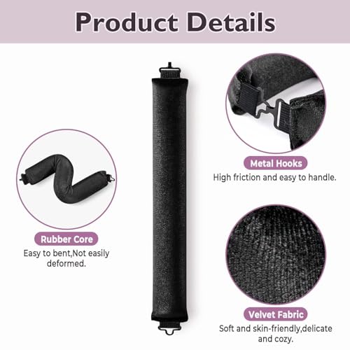 Overnight Hair Curlers Heatless Curls (Black(Pack of 6))