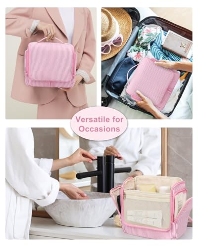 Travel Hanging Toiletry Bag (Pink / Large)