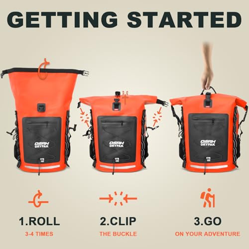 Waterproof Backpack Dry Bag 25L (Orange / 25L)