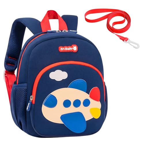 Toddler Backpacks Kids Preschool Cartoon Mini Travel Bag Ages 2 (H-blue Plane (Can't Fit Folder) / M for Age 2-5)