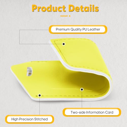 12 Pack Leather Luggage Tags for Suitcases Travel Tag (Light Yellow)
