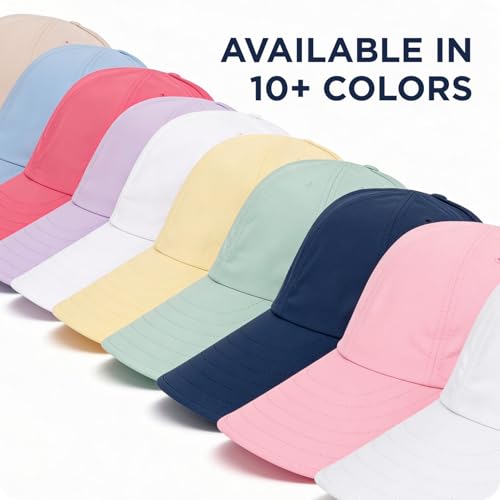 Womens Sunblocker UPF 50 Wide Brim Ponytail Sun Hat (One Size / White)
