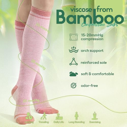 Compression Socks Women & Men (Large-X-Large / I12-3pairs (Purple&pink&light Gray))