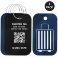 4 Pack Smart QR Code Luggage Tags (Black/Blue)