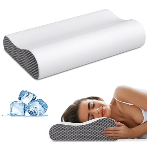 Cervical Neck Pillow for Pain Relief (Light Grey)