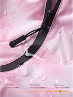 Adult Rain Poncho Waterproof Hooded Zipper Raincoat with Pockets (One Size / Tie-dye Pink)