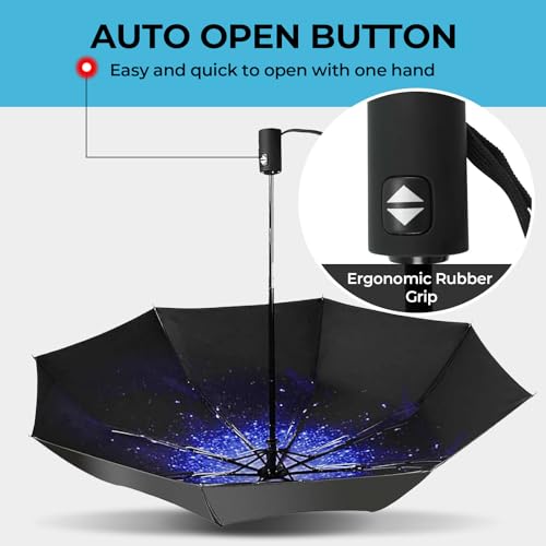 Compact Travel Umbrella (Starry sky (Auto) / 44 inches)