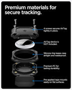 for AirTag Waterproof Case (Black / Adhesive (4-Pack))