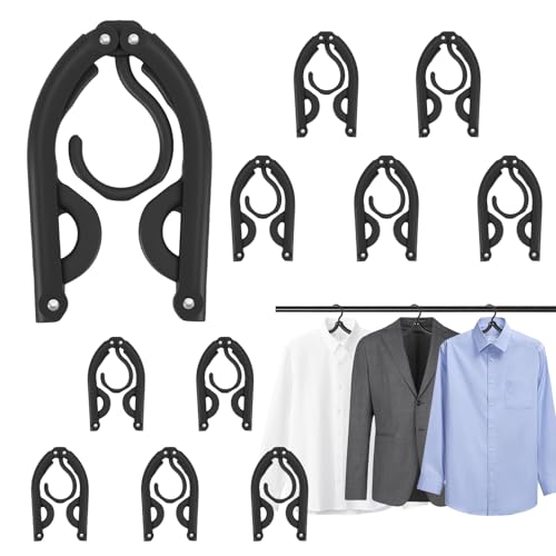 10 Pcs Travel Hangers (Black / 10 Pcs)