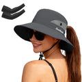 Women's Ponytail Safari Sun Hat (6 3/4-6 7/8 / 1-grey/Arm Sleeves)