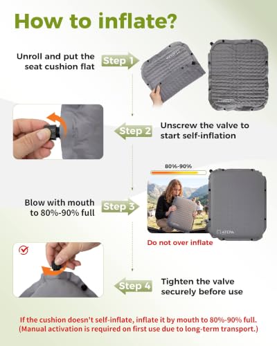 Inflatable Seat Cushion (XL - 1 Pack Grey)