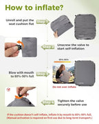 Inflatable Seat Cushion (XL - 2 Pack Grey)