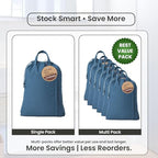 LFH Home Cotton Rich Canvas Large Laundry Bag with Handle (24”x36” / Sky Blue)