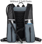 Running Hydration Vest Pack Tactical 3L Water Bladder Backpack Bag for Cycling Marathon Hiking Daypack Men & Women (Grey Gray)