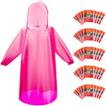 6 & 20 & 50 Pack Disposable Rain Ponchos for Adults (Pink / 6 Pack)