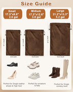 4 Pcs Shoe Bags for Travel (Mocha Mousse / 17.3"x12.6")