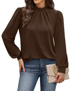 Plus Size Clothes Long Sleeve Shirts Womens Early Fall Fashion Must Haves 2026 Clothing Work School Outfits Tops Teachers Trendy Blouses Chocolate Brown Fall Clothes Essentials 2XL (03 - Brown / XX-Large)