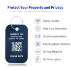 4 Pack Smart QR Code Luggage Tags (Blue)