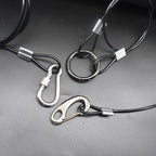 1/8"(3mm) Wire Diam Stainless Steel Cable Eyelets Loops Short Rope Lanyard Safety Tether Chain Lock with Vinyl Coated Cover, 20Pcs 6" Long Red (6 inches - 20 Pcs / Red-A)
