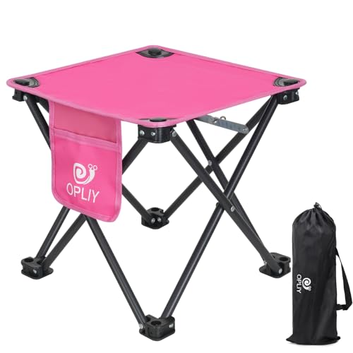 Camping Stool Upgrade Foot Stool for Camping Fishing Hiking Gardening and Beach (Rose Red)