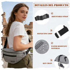 Crossbody Bags for Women Men Travel Essentials Fanny Pack Belt Bag (Grey / Large)
